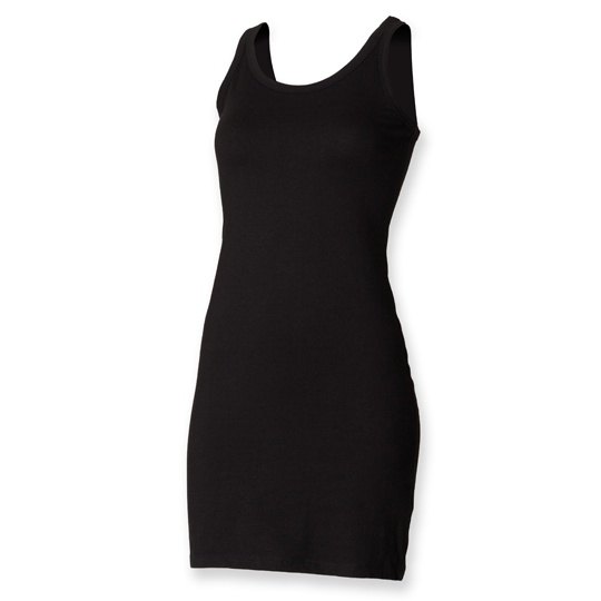 Długa koszulka na ramiaczkach SF104 - Black