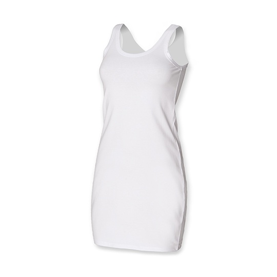 Długa koszulka na ramiaczkach SF104 - White