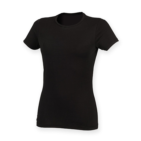 Damski T-shirt Slim SF121 - Black