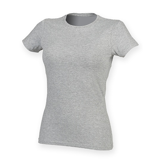 Damski T-shirt Slim SF121 - Heather Grey