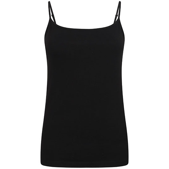 Długa damska koszulka na ramiączkach Slim SF126 - Black