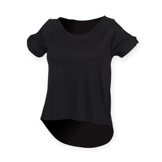 Damski T-shirt z raglanowymi rekawami SF233 - Black