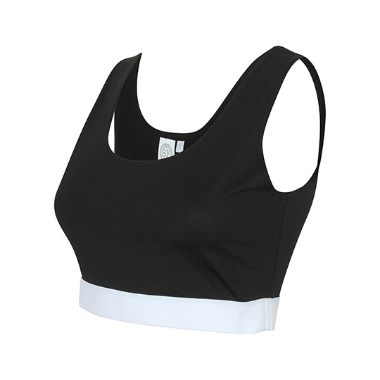 Top Krotki Elastyczny SF236 - Black & White