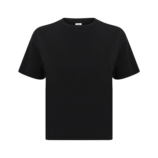 Damski T-shirt Krotki Oversize SF237 - Black