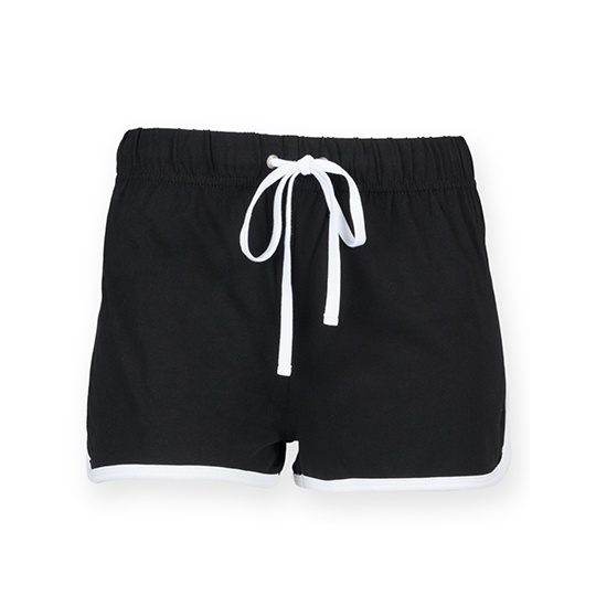 Szorty Damskie Klasyczne Bawelniane SF69 - Black & White