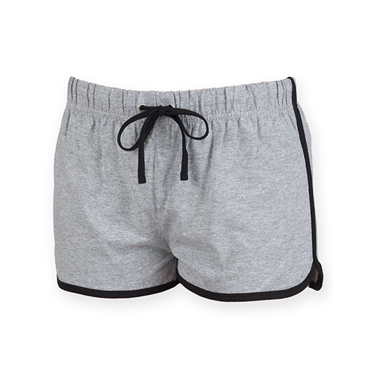 Szorty Damskie Klasyczne Bawelniane SF69 - Heather Grey & Black