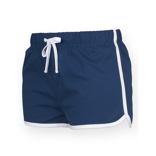 Szorty Damskie Klasyczne Bawelniane SF69 - Navy & White