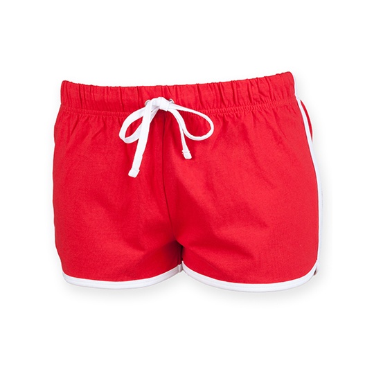 Szorty Damskie Klasyczne Bawelniane SF69 - Red & White