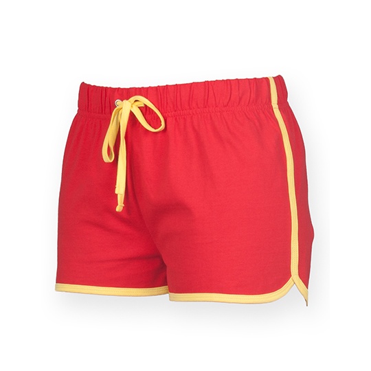 Szorty Damskie Klasyczne Bawelniane SF69 - Red & Yellow