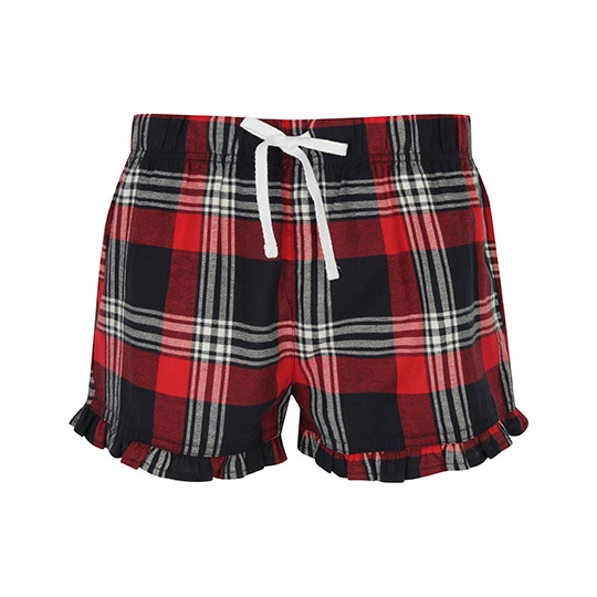 Szorty Damskie Flanelowe Szkocka Krata SF82 - Red-Navy Check