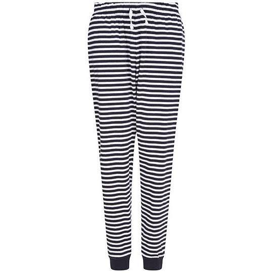 Spodnie Dresowe Unisex Bawelniane Platki Sniegu SFM086 - Navy & White Stripes