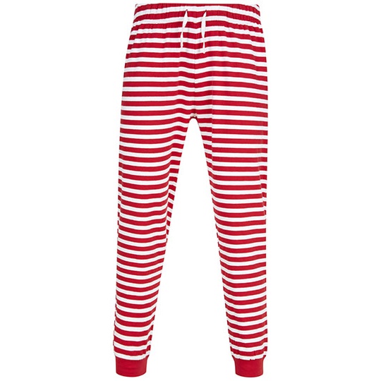 Spodnie Dresowe Unisex Bawełniane Płatki Śniegu SFM086 - Red & White Stripes