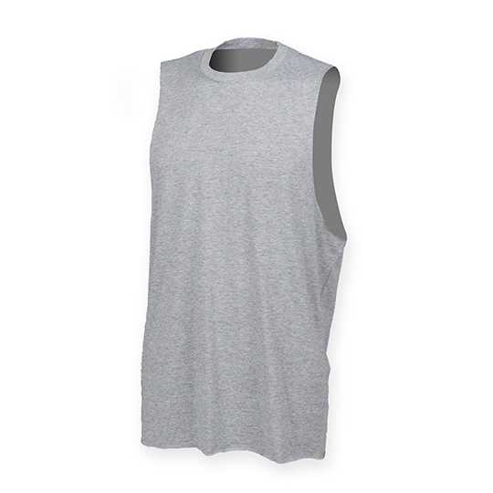 Bezrekawnik Meski Klasyczny Bawelniany SFM232 - Heather Grey