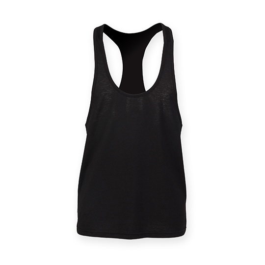 Bezrękawnik Męski Długi Racerback Bawełniany SFM236 - Black