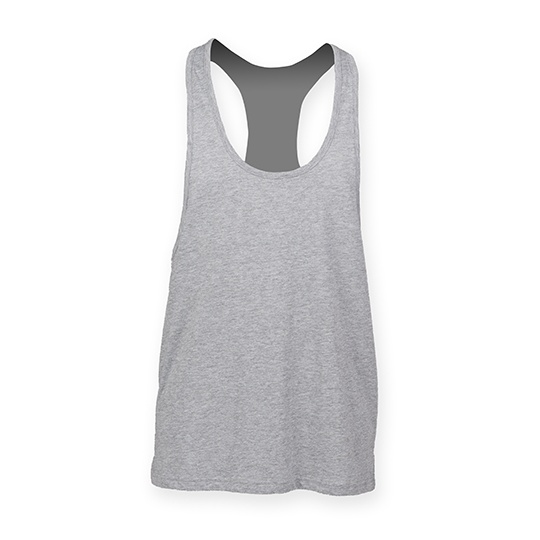 Bezrekawnik Meski Dlugi Racerback Bawelniany SFM236 - Heather Grey
