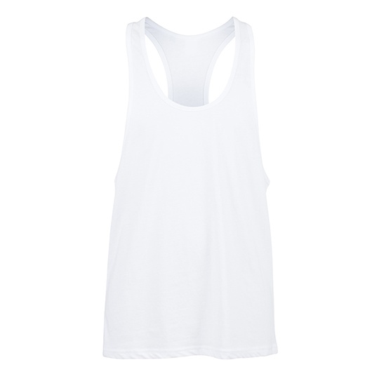 Bezrekawnik Meski Dlugi Racerback Bawelniany SFM236 - White