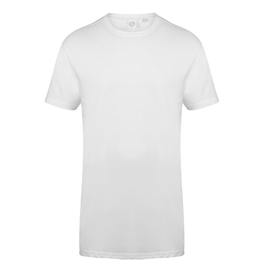 T-shirt Meski Klasyczny Przedluzany Bawelniany SFM258 - White