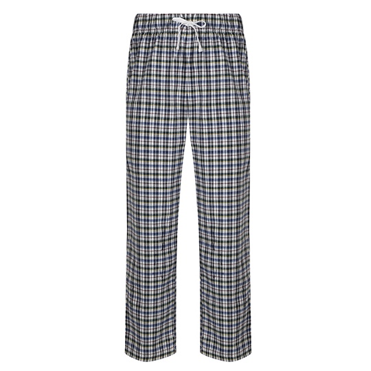 Spodnie Męskie Luźne Flanelowe SFM83 - White-Multi Check