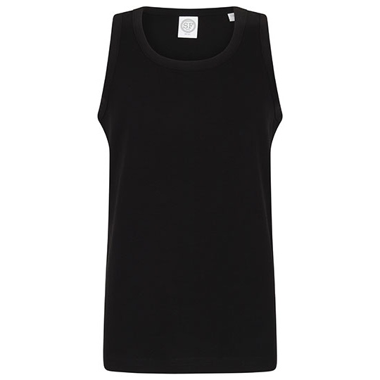 Dziecieca dopasowana koszulka bez rekawow SM123 - Black