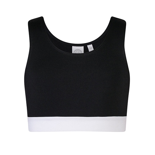 Top Dzieciecy Krotki Dopasowany Elastyczny Sportowy SM236 - Black & White