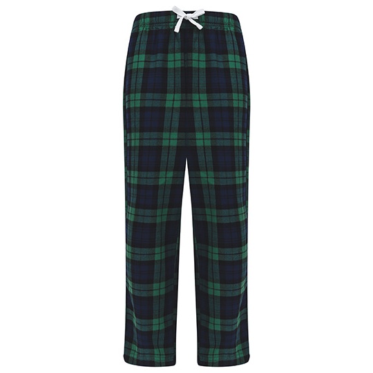 Dziecięce spodnie flanelowe SM83 - Navy-Green Check