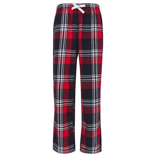 Spodnie Luzne Flanelowe Bawelniane SM83 - Red-Navy Check