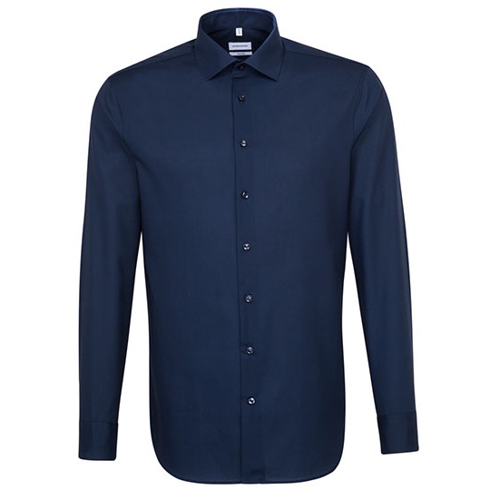 Koszula męska dopasowana z długim rękawem SN021000 - Dark Blue