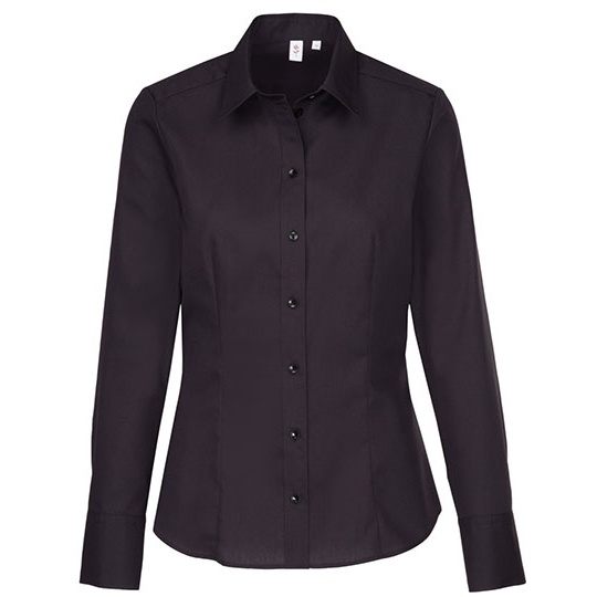 Bluzka Damska Klasyczna Bawelniana Fil a Fil SN080604 - Black