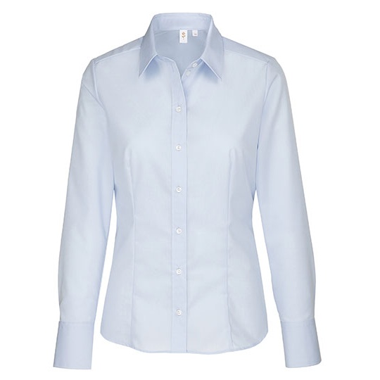 Bluzka Damska Klasyczna Bawelniana Fil a Fil SN080604 - Light Blue