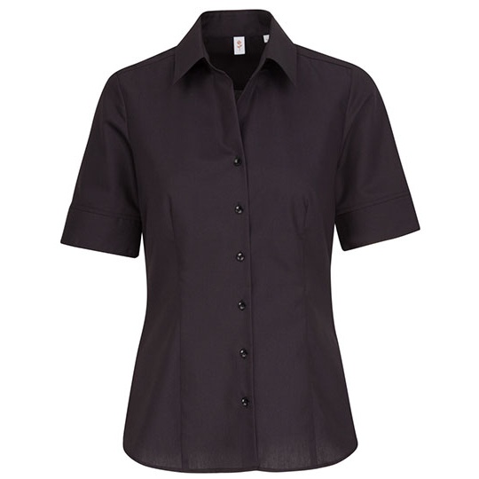 Bluzka Damska Klasyczna Bawełniana Fil a Fil SN080605 - Black