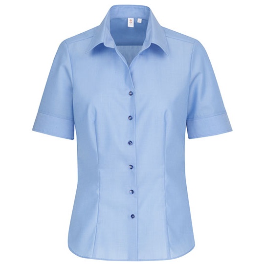 Bluzka Damska Klasyczna Bawełniana Fil a Fil SN080605 - Light Blue