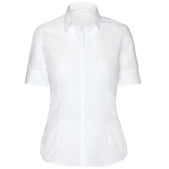 Bluzka Damska Klasyczna Bawełniana Fil a Fil SN080605 - White