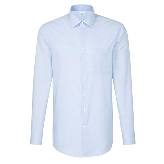 Koszula Meska Regular Fit Bawelniana Popelinowa Nie Wymaga Prasowania SN193600 - Striped Light Blue - White