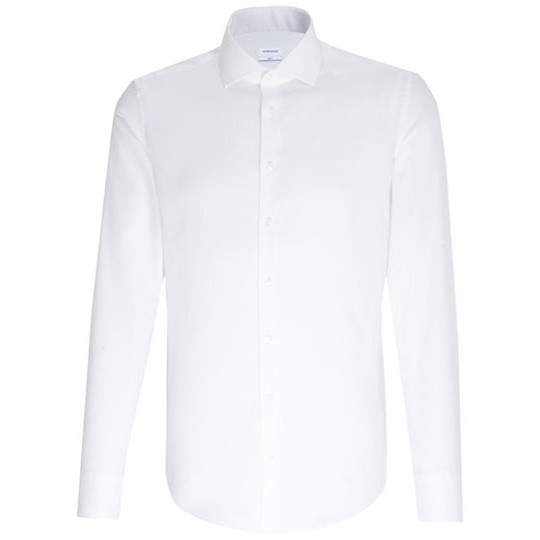 Koszula meska oxford dopasowana z dlugim rekawem SN293677 - White