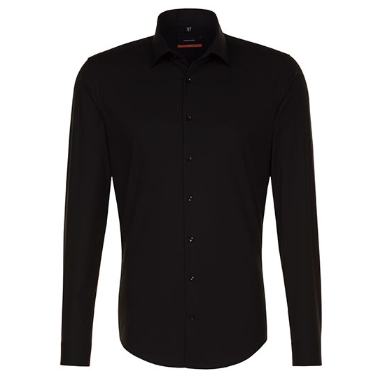 Koszula Męska Slim Fit z Długim Rękawem SN675198 - Black