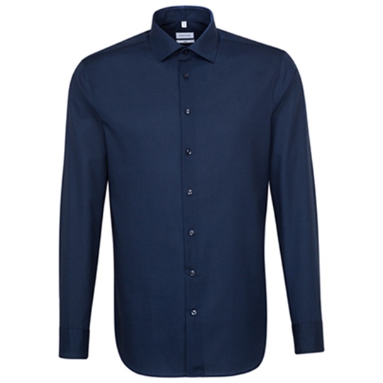 Koszula Męska Slim Fit z Długim Rękawem SN675198 - Dark Blue