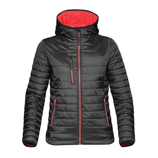 Kurtka Damska Klasyczna Ocieplana Wodoodporna ST111F - Black & True Red