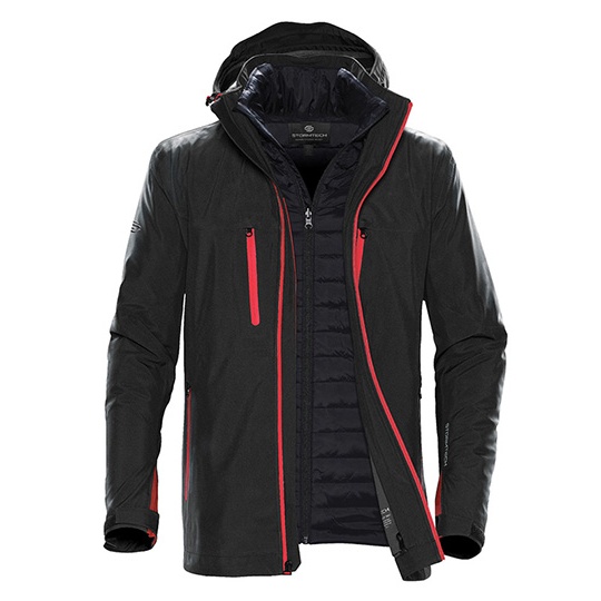 Kurtka 3 w 1 Wodoodporna Oddychajaca Izolowana ST128 - Black & Bright Red