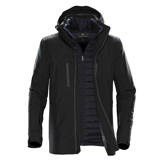 Kurtka 3 w 1 Wodoodporna Oddychajaca Izolowana ST128 - Black & Carbon