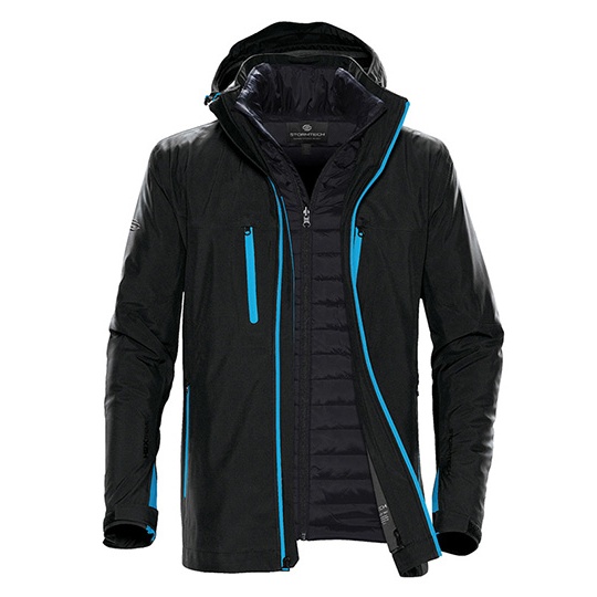 Kurtka 3 w 1 Wodoodporna Oddychajaca Izolowana ST128 - Black & Electric Blue
