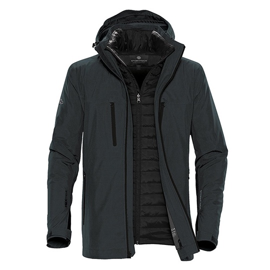 Kurtka 3 w 1 Wodoodporna Oddychajaca Izolowana ST128 - Charcoal & Black