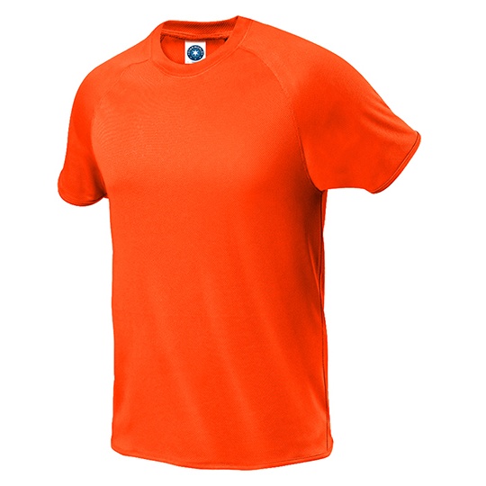T-shirt Meski Raglanowy Odprowadzajacy Wilgoc SW300 - Fluorescent Orange