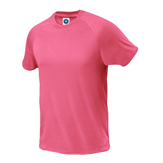 T-shirt Meski Raglanowy Odprowadzajacy Wilgoc SW300 - Fluorescent Pink