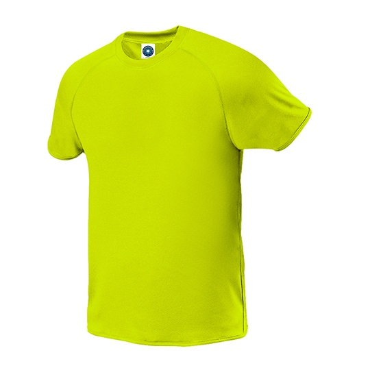 T-shirt Meski Raglanowy Odprowadzajacy Wilgoc SW300 - Fluorescent Yellow
