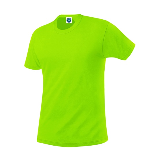 T-Shirt Meski Klasyczny Odprowadzajacy Wilgoc SW304 - Fluorescent Green