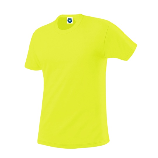 T-Shirt Meski Klasyczny Odprowadzajacy Wilgoc SW304 - Fluorescent Yellow