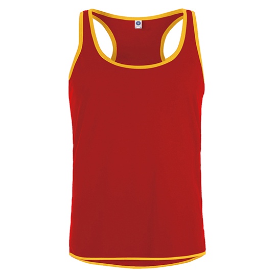 Męska kontrastowa kamizelka sportowa SW305 - Fiesta Red & Gold