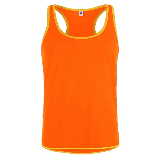 Kamizelka Sportowa Kontrastowa Odprowadzajaca Wilgoc SW305 - Fluorescent Orange & Gold