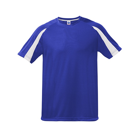 Koszulka Sportowa Unisex Teksturowany Poliester Odprowadzająca Wilgoć SW309 - Deep Royal & White