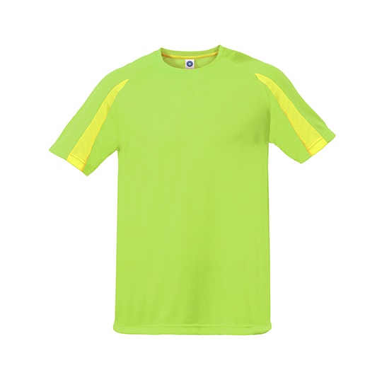 Koszulka Sportowa Unisex Teksturowany Poliester Odprowadzająca Wilgoć SW309 - Fluorescent Green & Fluorescent Yellow